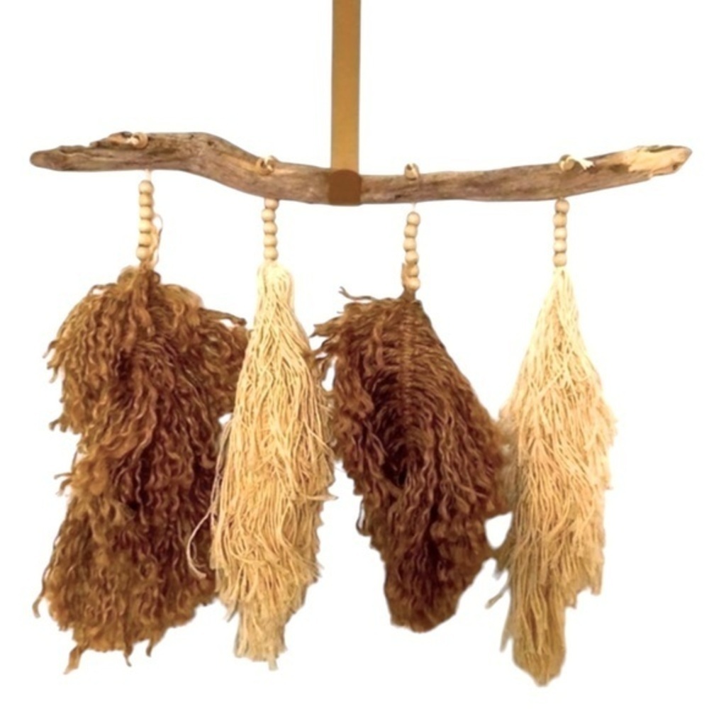 BOHO | Nature Wood Bohemian Beaded Tassel Decor.